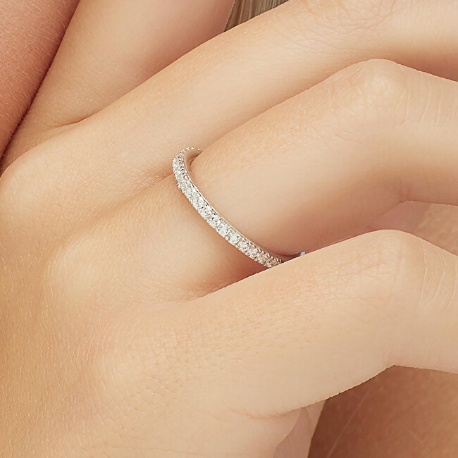 Brosway Třpytivý stříbrný prsten Fancy Infinite White FIW74