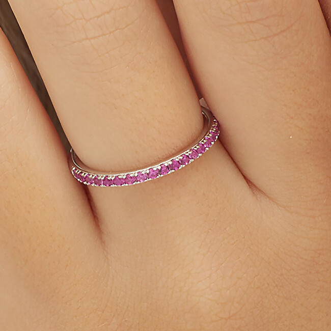 Brosway Třpytivý stříbrný prsten Fancy Passion Ruby FPR69