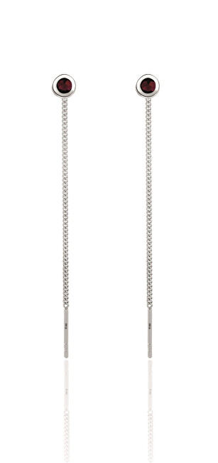 Beneto Exclusive Elegantné strieborné náušnice s granátmi GRAAGUV2717 strieborná , vínová