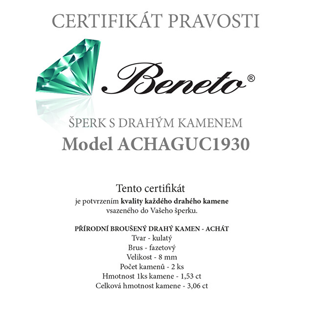 Beneto Exclusive Stříbrné náušnice s acháty ACHAGUC1930