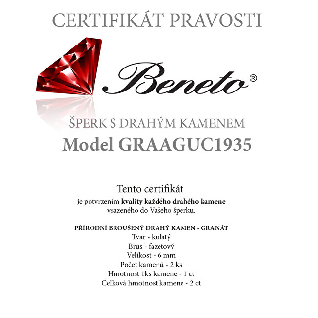 Beneto Exclusive Stříbrné náušnice s granáty GRAAGUC1935