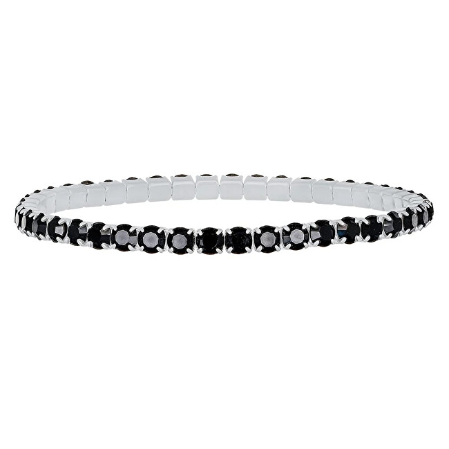 CRYSTalp Elastický tenisový náramek s černými Swarovski krystaly Aura 22270.JET.E