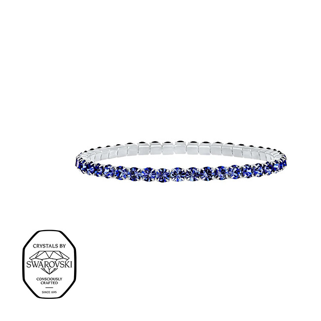 CRYSTalp Elastický tenisový náramek s modrými Swarovski krystaly Aura 22270.SAP.E