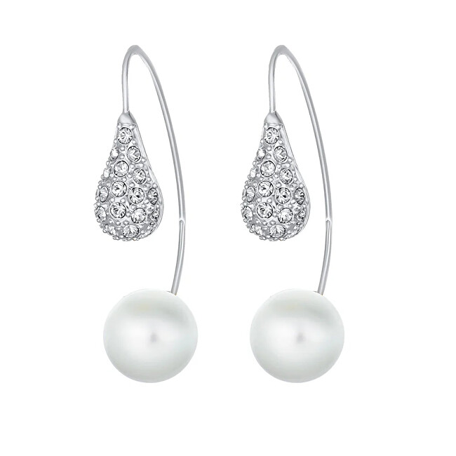CRYSTalp Moderní náušnice s krystaly Swarovski a perlou LuxePearl 42369.R