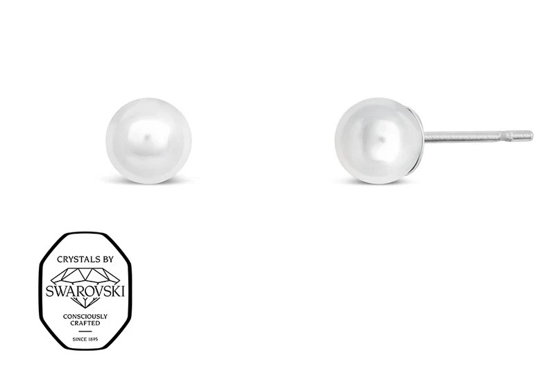 CRYSTalp Ocelové pecky se Swarovski perlou Mini 4606.WHI.E