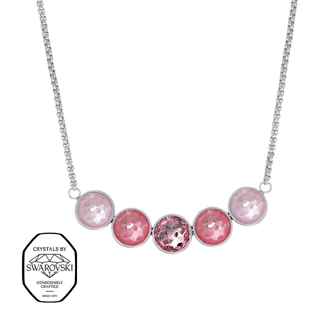 CRYSTalp Ocelový náhrdelník se Swarovski krystaly Ibiza 12443.ROS.E