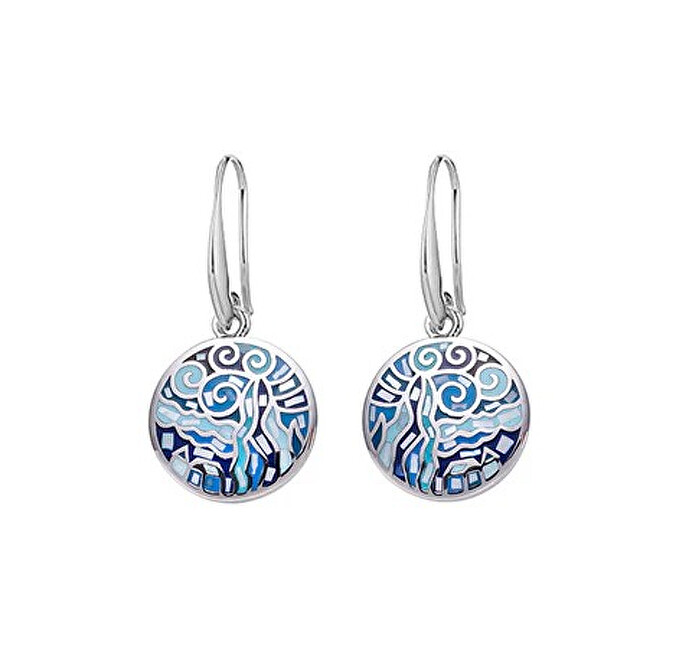 CRYSTalp Prepracované visiace náušnice Trencadis 74008.BLU.E