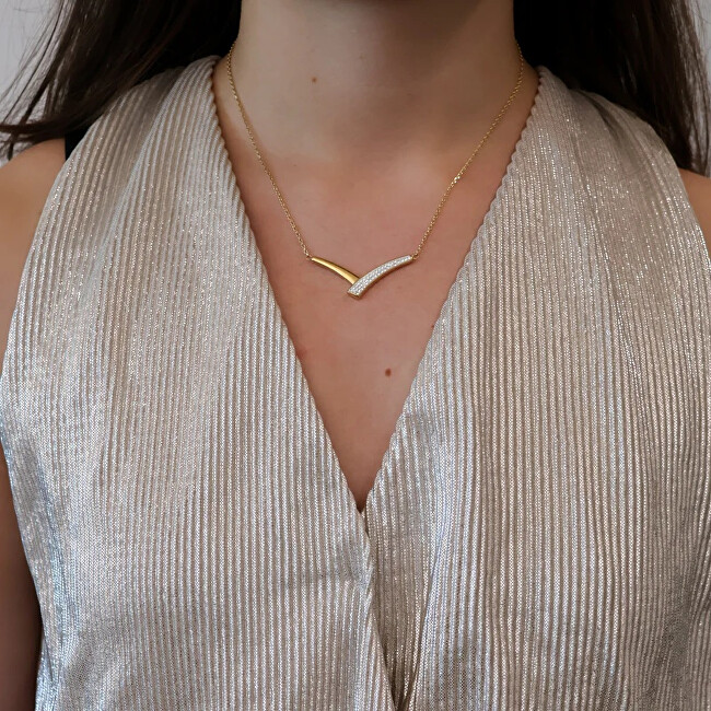CRYSTalp Pozlacený náhrdelník se Swarovski krystaly Secret 12408.EG