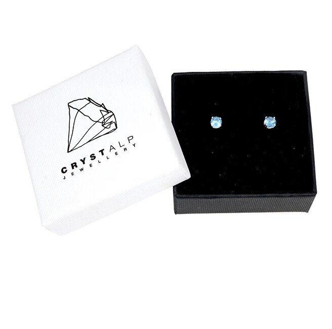 CRYSTalp Stříbrné pecky s růžovým krystalem Feel 42270.LRO.S