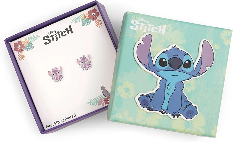 Disney Roztomilé peckové náušnice pro dívky Angel Lilo & Stitch EF01086SRWL.PA