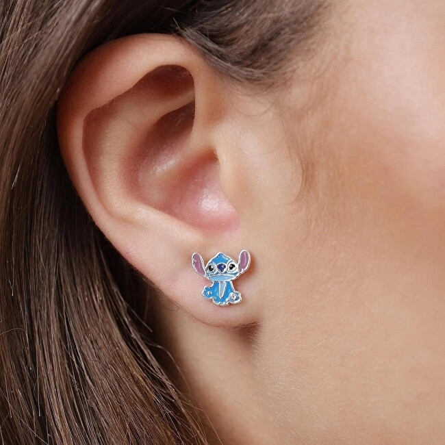 Disney Roztomilé peckové náušnice pro dívky Lilo & Stitch EF01071SRWL.PA