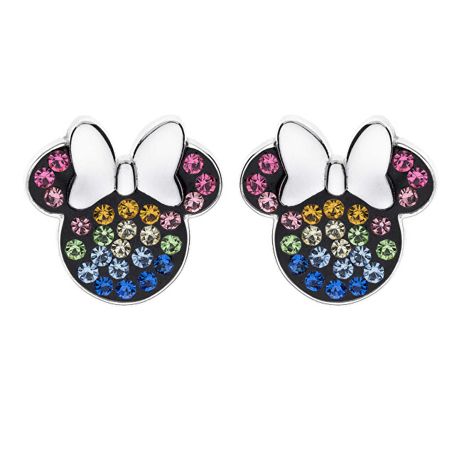 Disney Hravé stříbrné náušnice pecky Minnie Mouse E903207SRML
