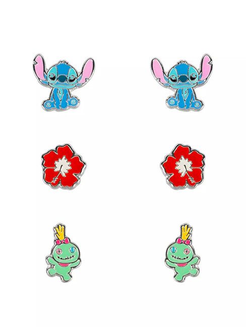 Disney Set náušnic pro dívky Lilo & Stitch SF00468SL.PA (3 páry náušnic)