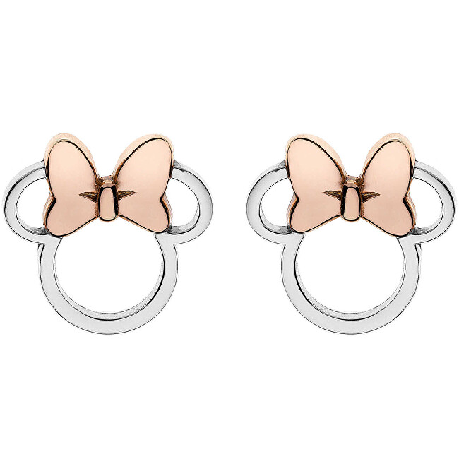 Disney Slušivé stříbrné bicolor náušnice Minnie Mouse E901880TL