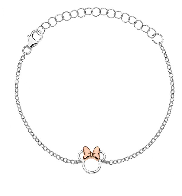 Disney Slušivý stříbrný bicolor náramek Minnie Mouse BS00027TL-55 růžové zlato, bicolor, stříbrná