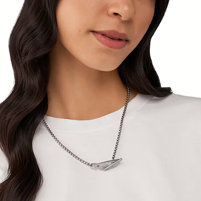 Diesel Fashion ocelový náhrdelník s logem DX1477040