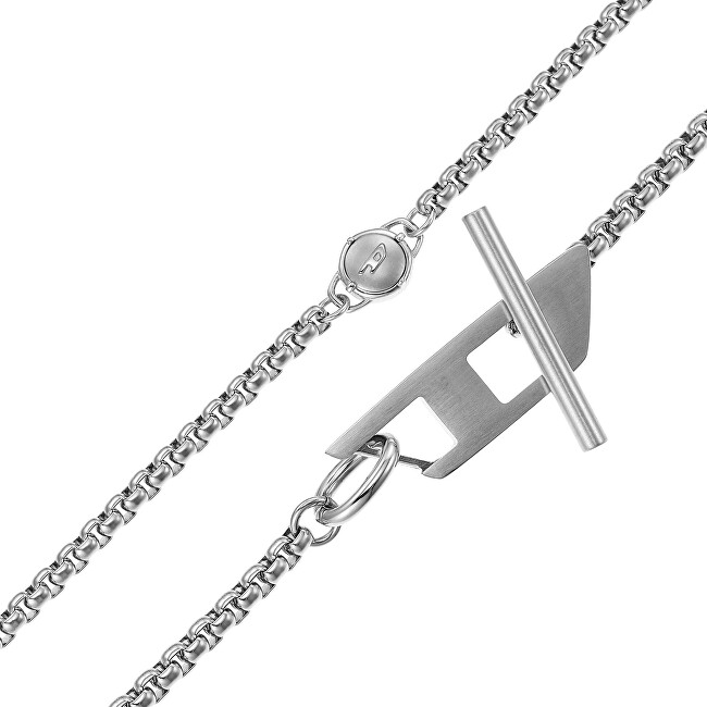 Diesel Fashion ocelový náhrdelník s logem DX1477040
