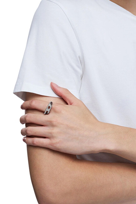 Diesel Ocelový unisex prsten s krystaly DX1629040