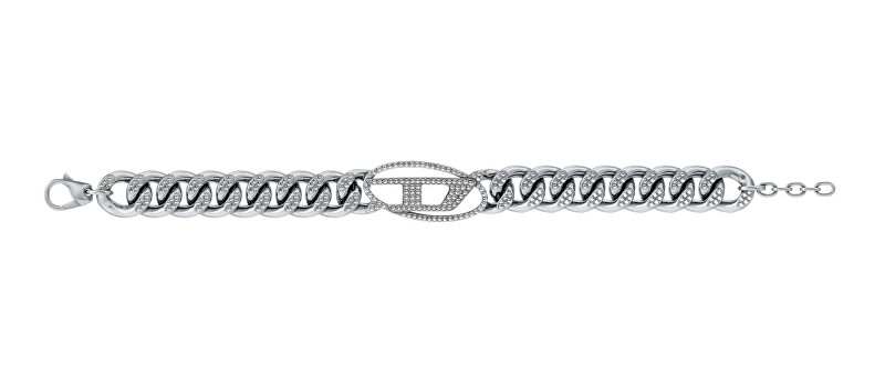Diesel Fashion trblietavý unisex náramok z ocele DX1707040 číra, strieborná
