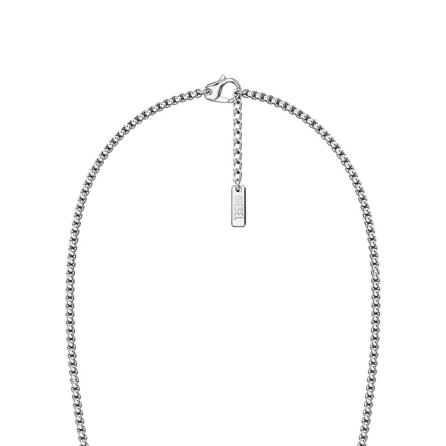 Diesel Štýlový oceľový unisex náhrdelník D Logo DX1689040 červená, strieborná