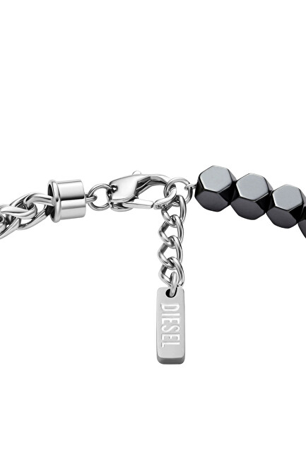 Diesel Módní ocelový náramek s hematitem DX1647931