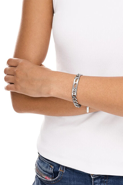 Diesel Stylový unisex náramek z oceli D Logo DX1663040