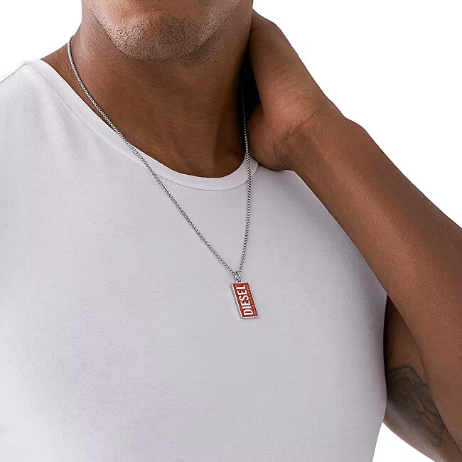 Diesel Originální ocelový náhrdelník Dogtags DX1368040