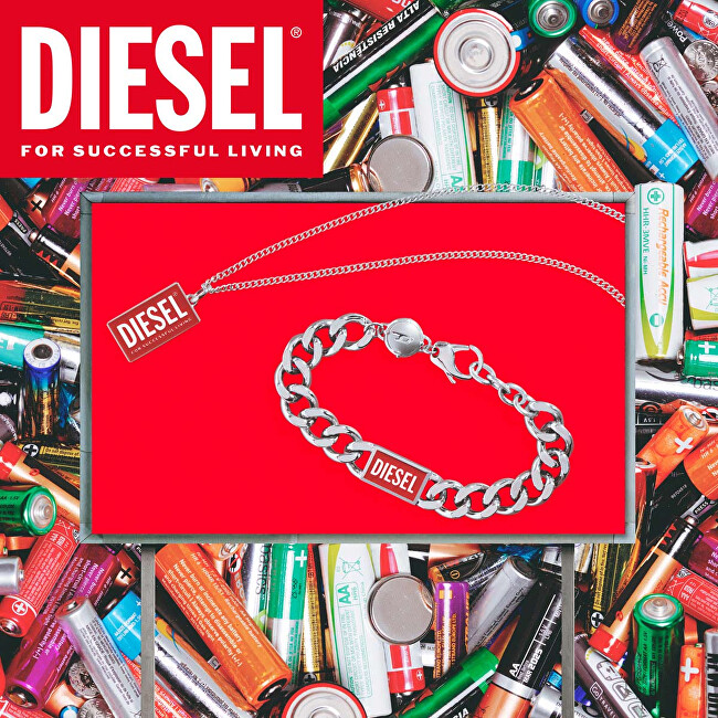 Diesel Originální ocelový náhrdelník Dogtags DX1368040