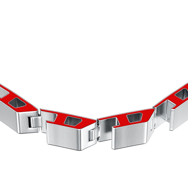 Diesel Originálny unisex náramok z ocele DX1690040 červená, strieborná