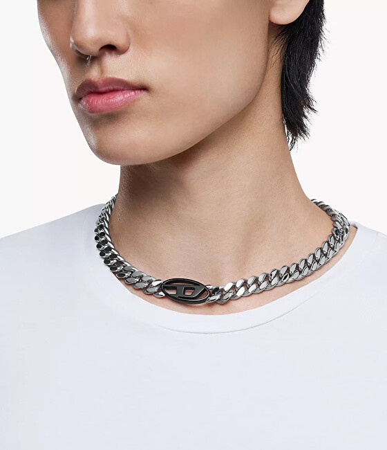 Diesel Fashion výrazný náhrdelník z oceli DX1635931