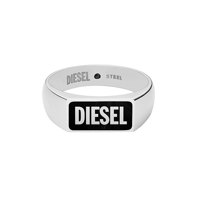 Diesel Slušivý prsten s černým smaltem DX1512040