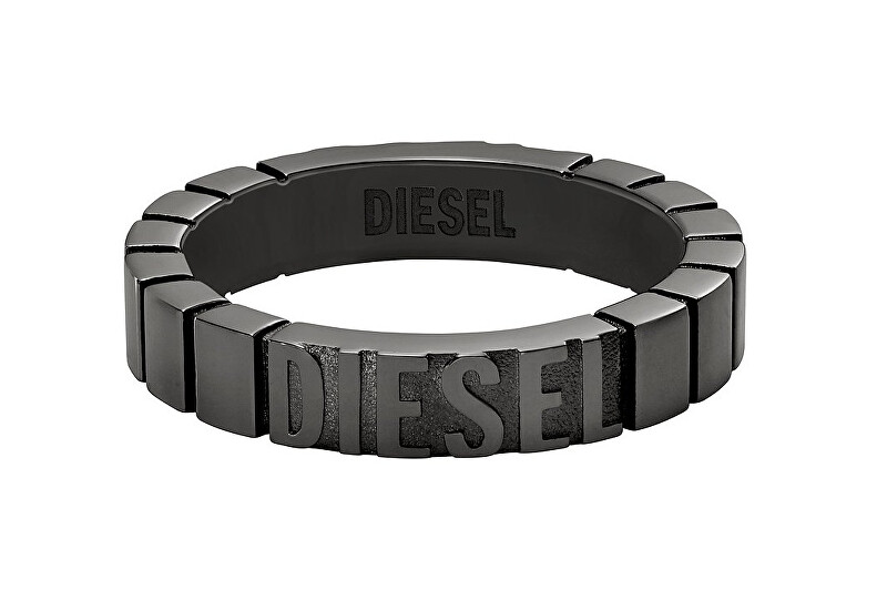 Diesel Moderní černý prsten z oceli DX1612060