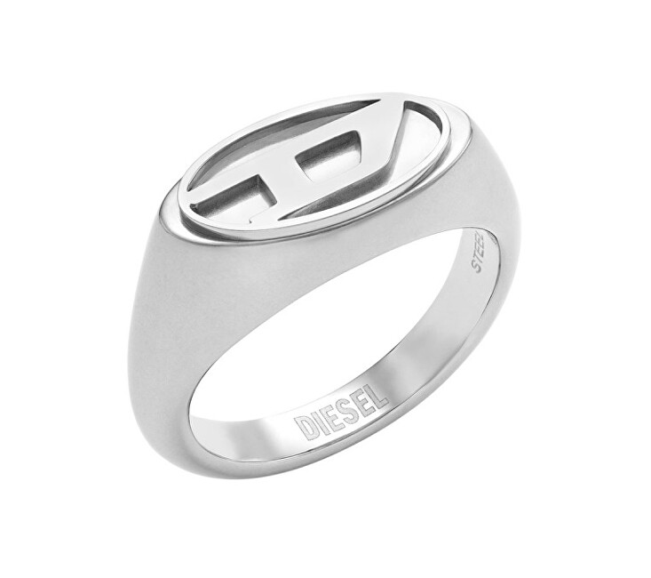 Diesel Fashion ocelový prsten s logem DX1475040