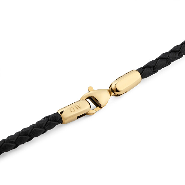 Daniel Wellington Černý pletený kožený náramek Sheffield Daniel DW004017