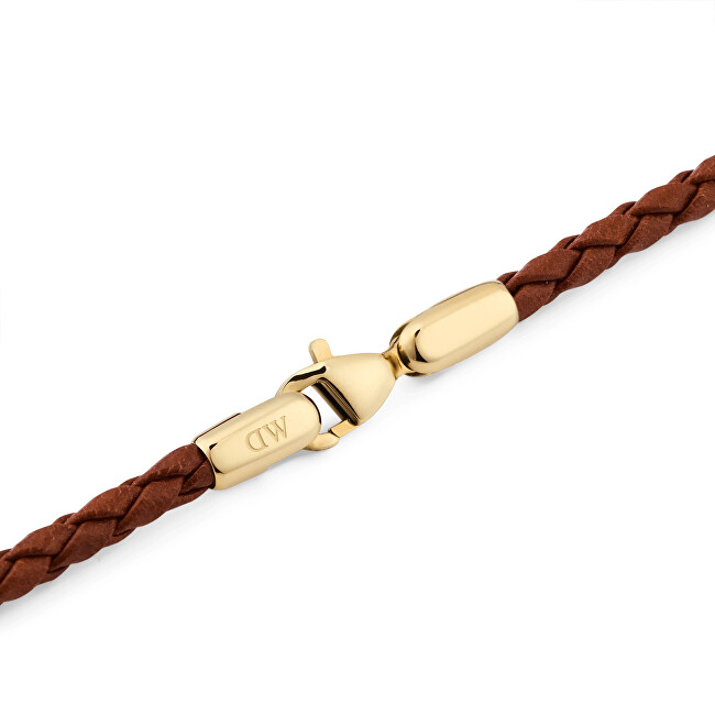 Daniel Wellington Hnědý pletený kožený náramek St Mawes Daniel DW0040174