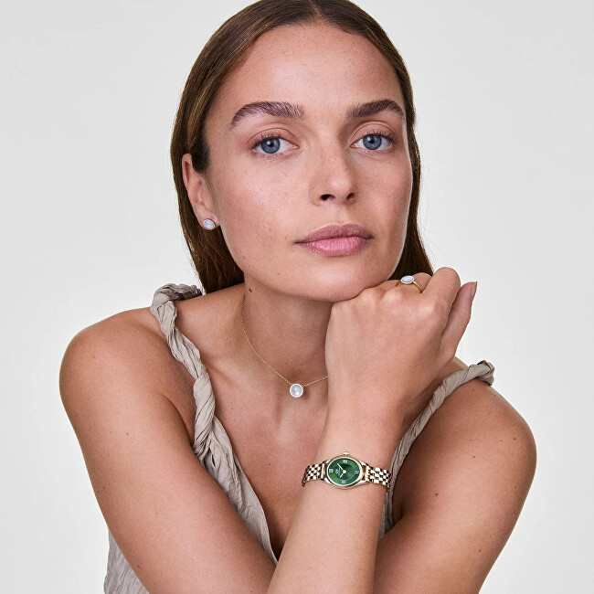 Daniel Wellington Krásný pozlacený náhrdelník s perletí a krystaly Audrey DW00401441