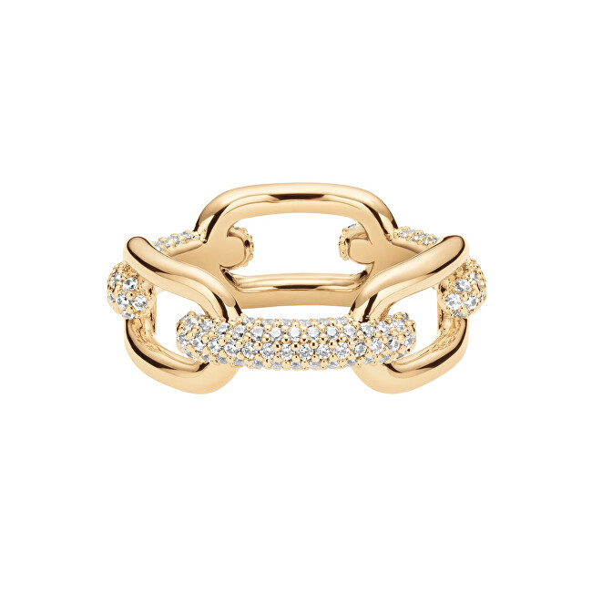 Daniel Wellington Luxusní pozlacený prsten Crystal Link DW0040059