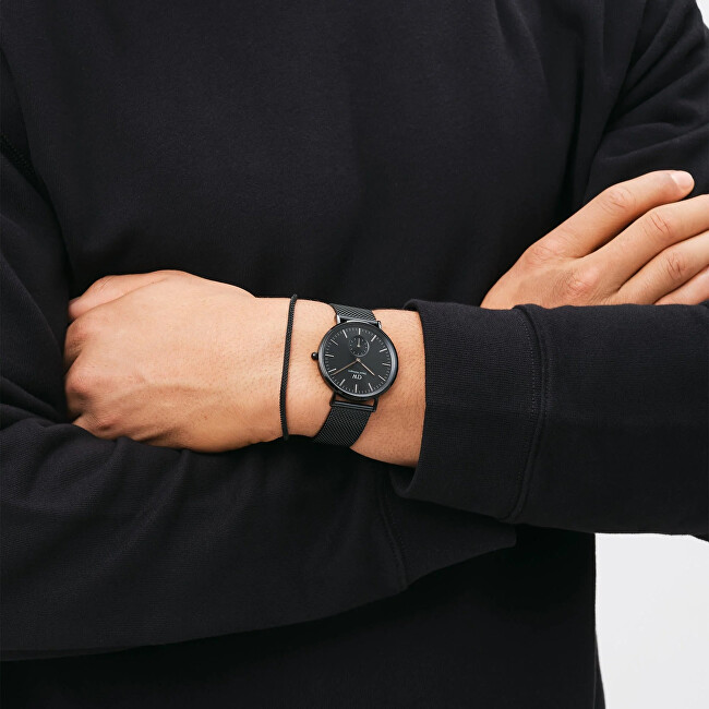 Daniel Wellington Módní černý náramek z oceli Mesh Perfect Pair DW0040069