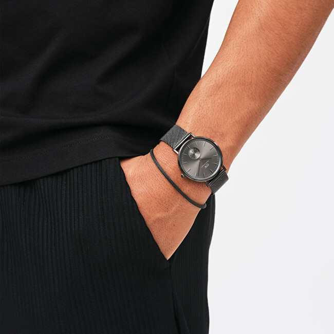 Daniel Wellington Módní grafitový náramek z oceli Mesh Perfect Pair DW0040070