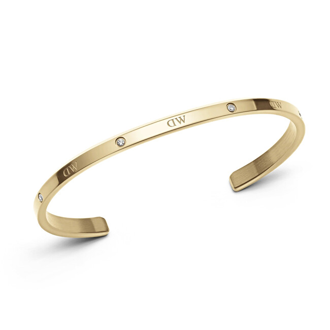 Daniel Wellington Módní pevný pozlacený náramek Classic Lumine DW004005