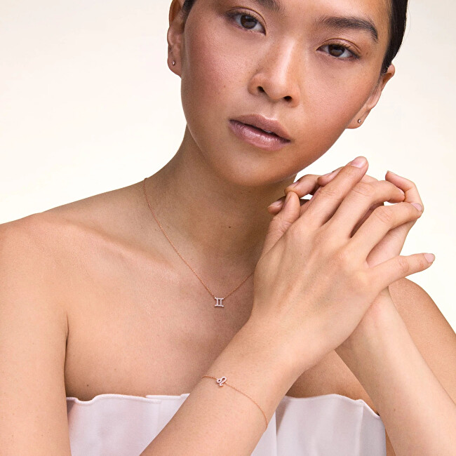 Daniel Wellington Nadčasový pozlacený náhrdelník znamení Blíženci Crystal Zodiac DW00400921