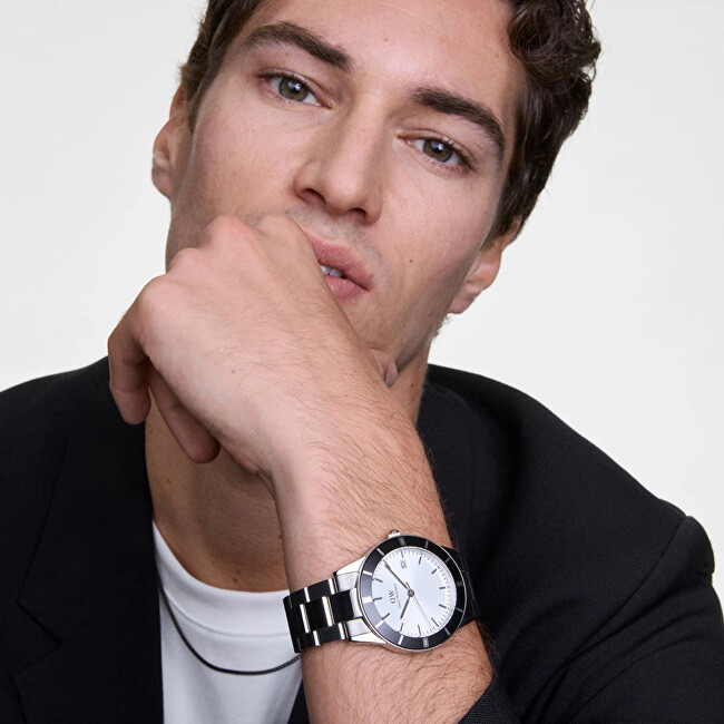 Daniel Wellington Ocelový unisex náhrdelník Tide Mesh DW00401101 šedá