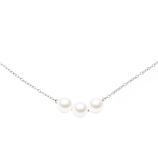 Daniel Wellington Ocelový náhrdelník se Swarovski perlami Pearl Trio DW00402109 bílá, perleťová, stříbrná