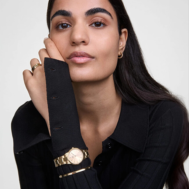 Daniel Wellington Originální pozlacený prsten s krystaly Classic Lumine DW0040028