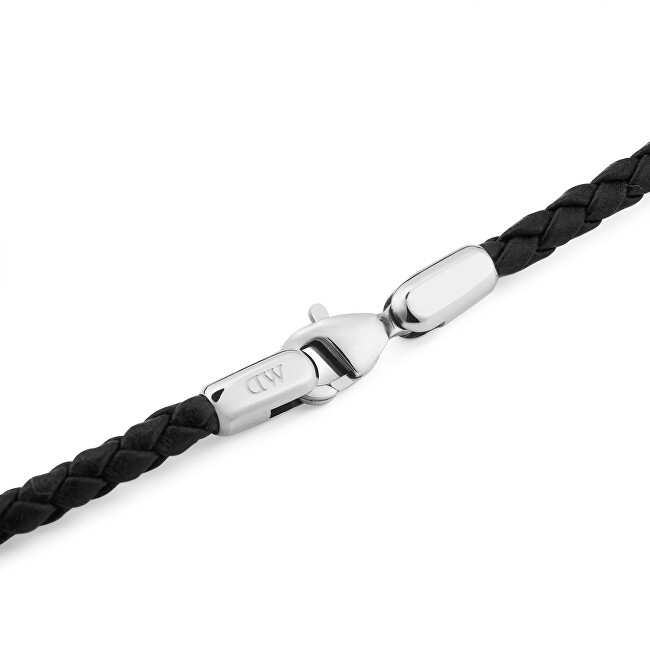 Daniel Wellington Pletený černý kožený náramek Sheffield Daniel DW004017