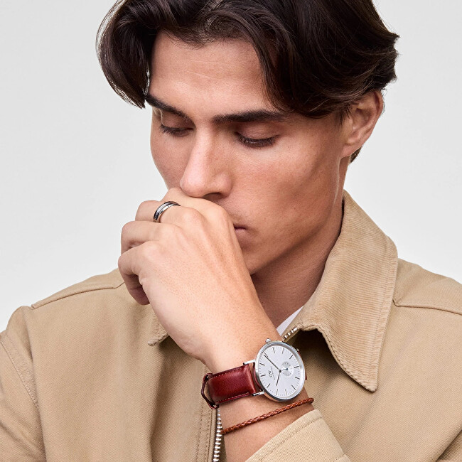 Daniel Wellington Pletený hnědý kožený náramek St Mawes Daniel DW0040174