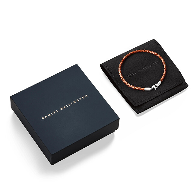 Daniel Wellington Pletený hnědý kožený náramek St Mawes Daniel DW0040174