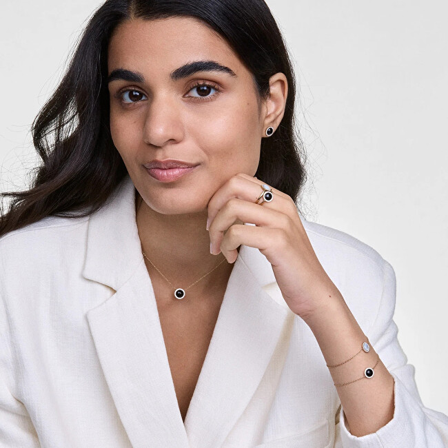 Daniel Wellington Pozlacené peckové náušnice s achátem a krystaly Audrey DW00401408
