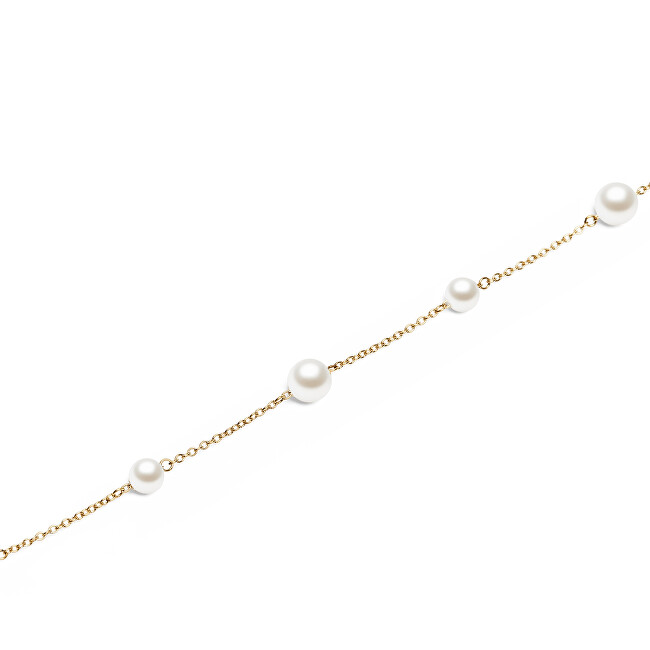 Daniel Wellington Pozlátený náramok s perlami Swarovski Pearl Step DW00402107