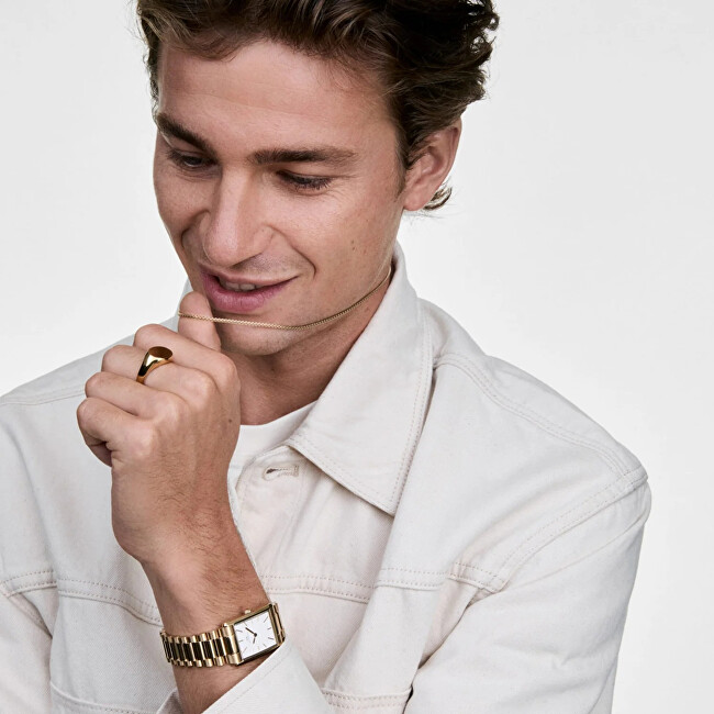 Daniel Wellington Pozlacený unisex řetízek Tide Mesh DW00401099